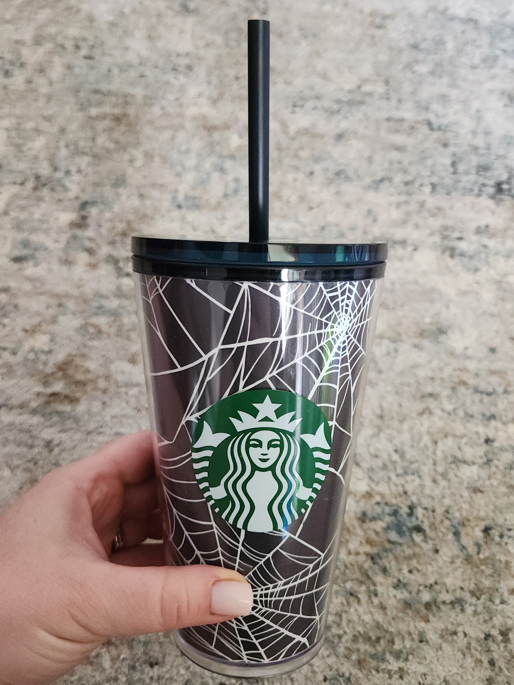 Starbucks Limited Edition 2021 Halloween Spider Web Cold Tumbler 16oz Glow